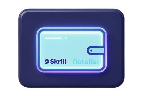 Skrill und Neteller E-Wallet Symbol f&uuml;r schnelle Zahlungen im Casino