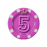 VIP Level 5 Treue-Badge im hellsten magenta-violetten Neon