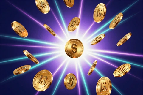 Explodierende goldene Jackpot M&uuml;nzen als progressive Jackpot Slots im Casino