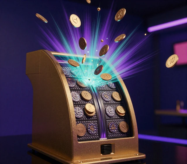 Explodierender goldener Jackpot Z&auml;hler mit neon Lichtblitzen f&uuml;r progressive Jackpot Slots